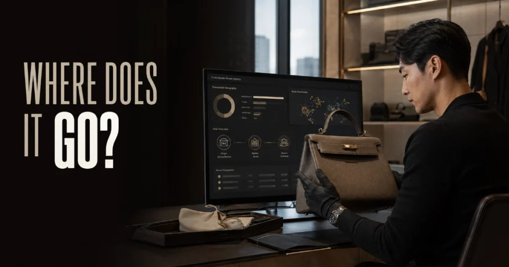 High-value luxury resale inventory in Korea being reviewed alongside overseas buyer geography and cross-border demand signals Title